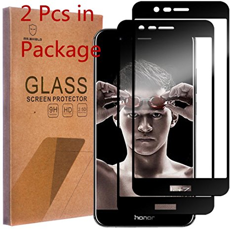 Honor 8 Pro Tempered Glass [Full Cover] [Black] Screen Protector 2Pcs For Huawei Midnight Black By Senyoo[2 Pack][Ultra HD][Anti-Scratch][Pro Tempered Glass Seller]