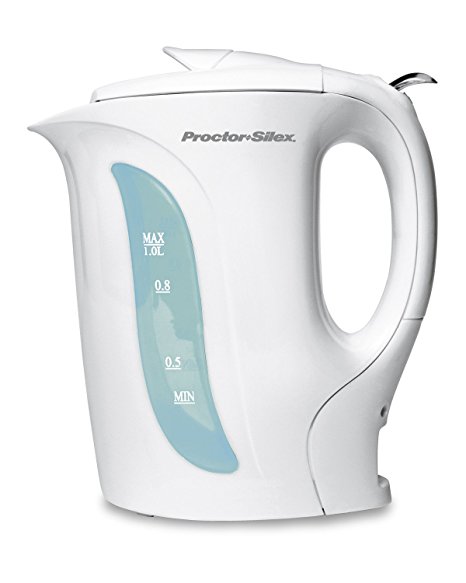 Proctor Silex K2070 1-Quart Automatic Electric Kettle, White