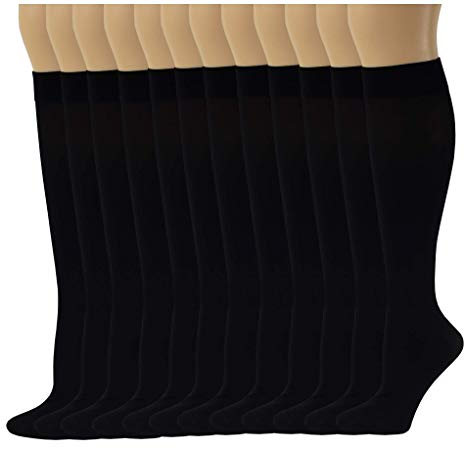 Sumona 12 Pairs Pack Women Opaque Stretchy Spandex Trouser Socks