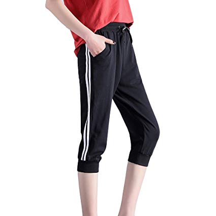 KDi Women's Shorts Jogger Sweatpants Running Trousers Tracksuit Capri Pants
