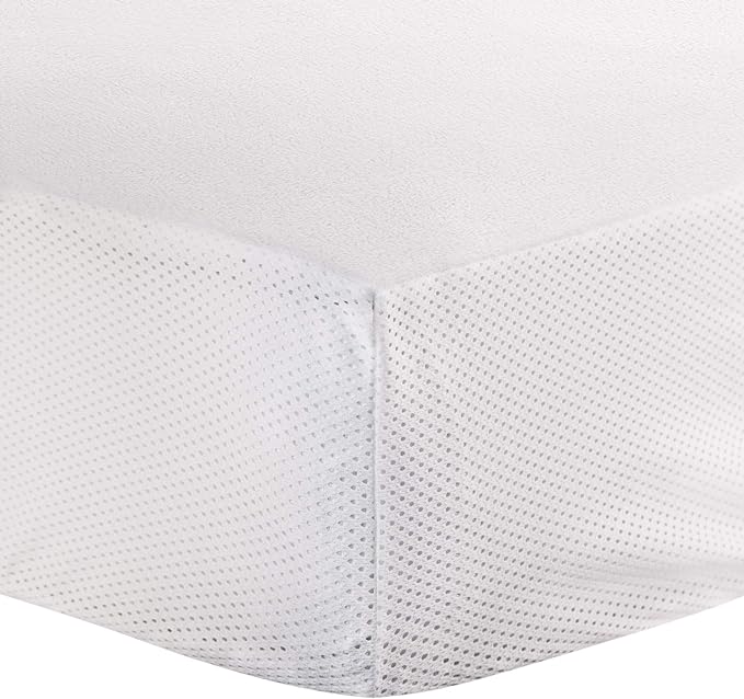 Kushies Baby Fitted Waterproof Crib Mattress Protector Soft and Absorbent, White, 28" x 52"
