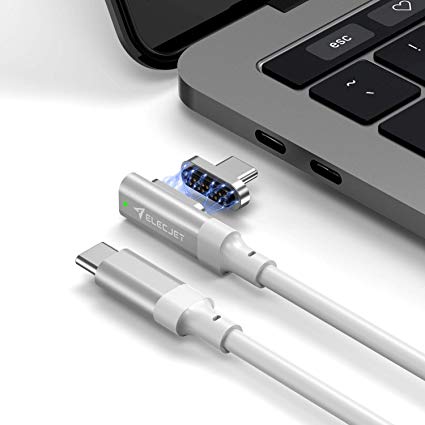ELECJET MagJet S, 20 Pin Magnetic USB C Cable, 100W Fast Charging, 10 GB/s Data Transfer, 4K Video @ 60Hz for Any USB C Laptops or Devices, White