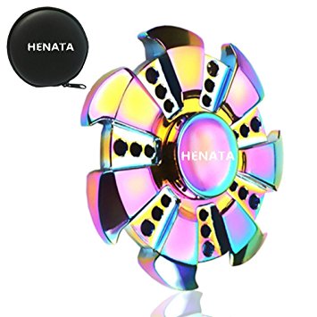 HENATA Fidget Spinner Toy EDC Hand Spinner Durable Stainless Steel Bearing High Speed Up to 8Min Colorful Metal Stress Reducer - Perfect For ADD, ADHD, Anxiety, and Autism Adult Children