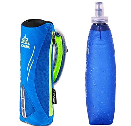 AONIJIE Man and Women Outdoor Sports Marathon Handheld Hydration Pack Bag Hiking Running Hand Hold Bag   1PCS 500ml Soft Flask