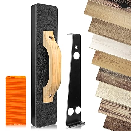 NAACOO Laminate Flooring Tools - Heavy Big Tapping Block   Pull Bar   40 Spacers, Tapping Block Use Needn't Hammer, Just Knock 1-2 Times to Complete Flooring Installation for Vinyl Plank Flooring.