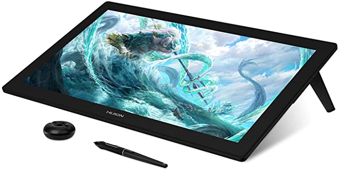 HUION Kamvas Pro 24 4K UHD Graphics Drawing Tablet with Full-Laminated Screen Anti-Glare Glass 140% sRGB - Battery-Free Stylus 8192 Pen Pressure and KD100 Wireless Express Key, 23.8 Inch Black