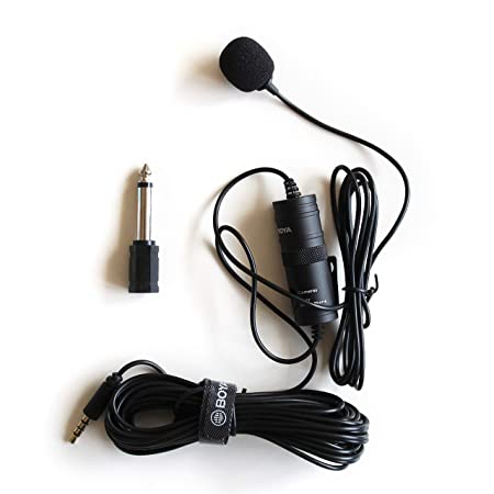 BOYAMIC by-M1 Omnidirectional Lavalier Condenser Original Microphone with 20ft Audio Cable (Black) Smartphone Mobile Podcast Vlog Media Interview Audio Video Record MIC VLOGGING by The Musicians Adda