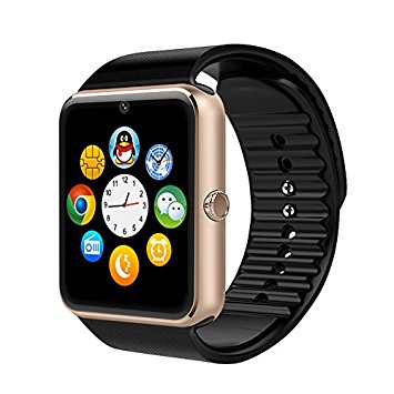Willful SW016 Bluetooth Smart Watch with Camera SIM Card / TF Card Slot,NFC,Music Player,Call/SMS/Twiter/Facebook Bluetooth Push,Fitness Tracker Watch for Samsung Huawei Android Phones (Gold)