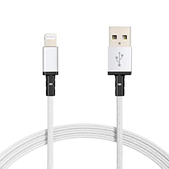 3 Pack Basics iPhone Charger 6ft [Apple MFi Certified], Double Nylon Braided USB-A to Lightning Cable Cord Compatible with Apple iPhone, iPad, 4,000 Bend Lifespan - Silver