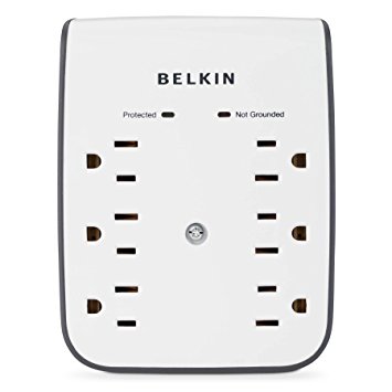 Belkin 6-Outlet Wall Mount Surge Protector with Dual USB Ports (1 AMP / 5 Watt)