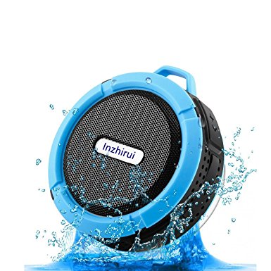 InzhiRui Waterproof Sport Speaker, Portable Wireless Speaker, Bluetooth Speakers Built-in Mic 500 mAH Rechargeable Battery 6 Playing Hours (Black&Blue)