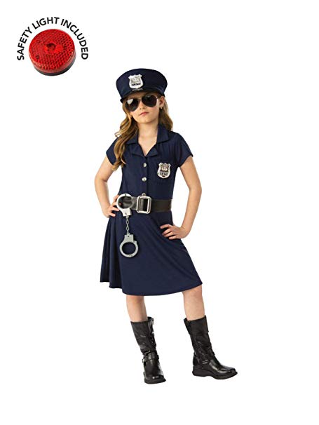 BirthdayExpress Girl Police Officer Costume Kit with Safety Light - Kids S