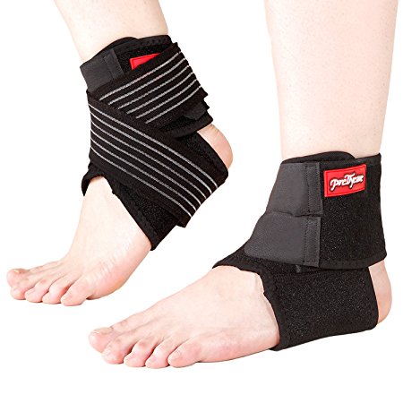 PrettyCare Ankle Brace 2 Pack ( Lightweight and Slim ) Achilles Tendon Support Braces Protector with Adjustable Wrap Band for Sport Protection & Pain Relief for Running Basketball for Men, Women