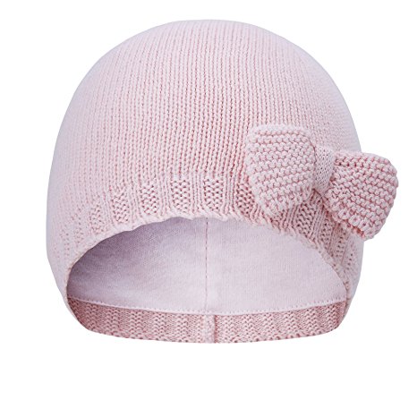 Vivobiniya Toddler baby Girl lovely bowknot knit hats Baby hats 6m-4years old