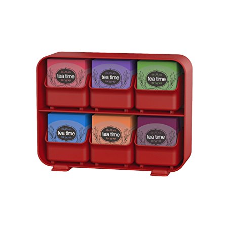 Mind Reader 'Clutch' 6 Drawer Tea Bag Holder, Red