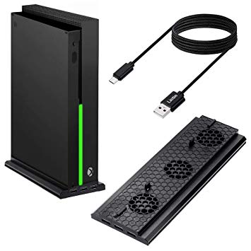 Lictin Xbox One X Vertical Stand - Xbox One X Cooling Fan with 3 USB Ports and Xbox One X Controller Charging Cable (4.92ft) (Only for Xbox one X)