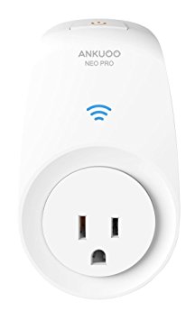 Ankuoo NEO PRO Wi-Fi Smart Switch for Controlling Electronics and Monitoring Energy Usage with Home Automation App for Smartphones, White