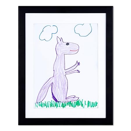 Child Artwork Frame - Display Cabinet Frames And Stores Your Child's Masterpieces - 8.5 x 11 (Black) by Lil Davinci