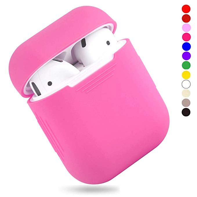 EYEKOP AirPods Case, Premium Ultra-Thin Soft Skin Cover Compatible with Apple AirPods 2 & 1 - Hot Pink