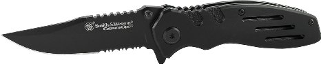 Smith and Wesson SWA24S Extreme Ops Linerlock Black Clip Point Blade Folding Knife