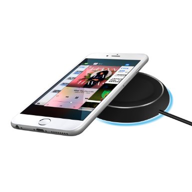 Wireless Charger Prime Quality Mikobox F430 Circle Qi Wireless Charging Pad PowerMat for Samsung S6  Edge  Plus Note 5 Nexus and All Qi-Enabled Devices Black