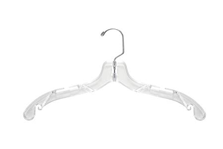 NAHANCO 507 Plastic Dress Hanger, Medium Weight, 17", Clear (Pack of 100)