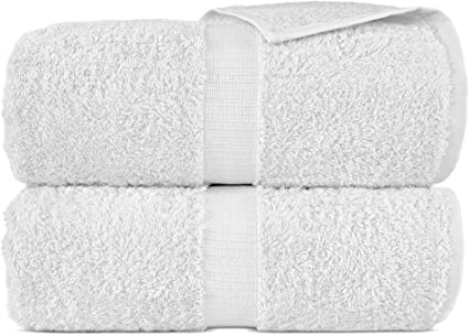 100% Cotton Eco-Friendly, Soft and Super Absorbent Large Turkish Bath Sheet Towels, 35’’ x 70’’ (White, Set of 2)