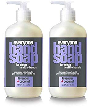 Everyone Lavender & Coconut Hand Soap (Pack of 2) with Lavender Oil, Orange Peel Oil, Coconut Extract, Aloe Vera, Matricaria Flower Extract and Calendula Extract, 12.75 oz