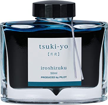 PILOT Iroshizuku Bottled Fountain Pen Ink, Tsuki-Yo, Moonlight (Teal) 50ml Bottle (69205)