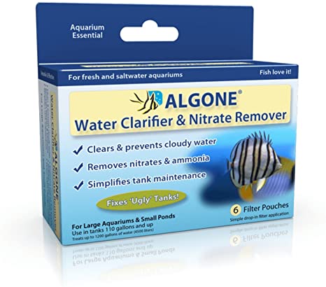 (3 Packs) Large Algone Aquarium Water Clarifier and Nitrate Remover