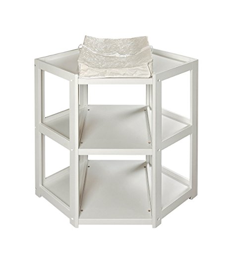 Badger Basket Diaper Corner Changing Table, White