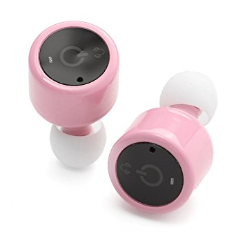 Wireless Earbuds Headphones, ELEGIANT Invisible Stereo Bluetooth Earphones Mini In-ear Sport Headsets with Mic Noise Canceling for iPhone 7, iPod, Samsung, BlackBerry, MP3 Players, Tablets Pink