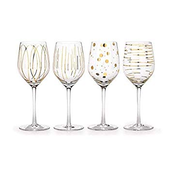 Mikasa Cheers Gold 14oz Wine Glasses (set Of 4)