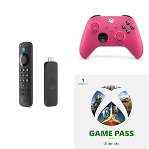 Amazon Fire TV Stick 4K, Deep Pink Core Wireless Controller, and 1 Month Game Pass Ultimate Bundle