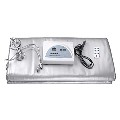 TTLIFE Digital Far-Infrared (FIR) Heat Sauna Blanket with 2 Zone Controller to Reduce Weight Thin Body Home Beauty