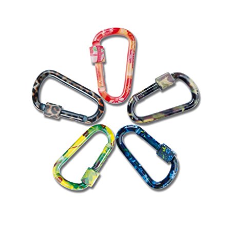Aluminum Alloy D Ring Shape Spring-Loaded Gate Carabiners,Idea for Hiking,Camping,Fishing and other Outdoor Exercise Use
