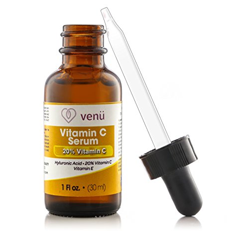 Ultra-Fine Vitamin C Serum, with Hyaluronic Acid and Aloe and Vitamin E. Skin Nutrient, helps to Smooth Facial Skin, Fade Age Spots, repairs Sun Damage, Lighten Dark Eye Circles, Wrinkles and Fine Lines - 1 oz.