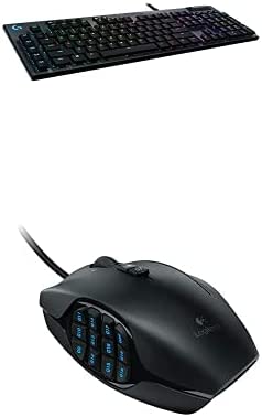 Logitech G815 RGB Mechanical Gaming Keyboard (Linear) & G600 MMO Gaming Mouse, RGB Backlit, 20 Programmable Buttons