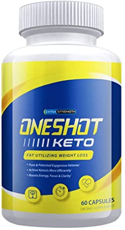 One Shot Keto - One Shot Keto Diet Pills - One Shot Extra Strength Keto Pills (60 Capsules, 1 Month Supply)
