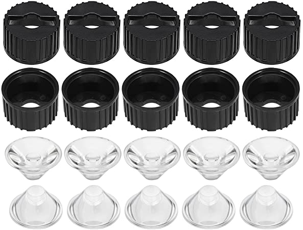 uxcell 10 pcs 20mm LED Lens 60 Degree with Black Holder for 1W 3W High Power LED Light