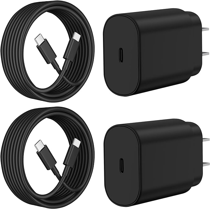 S24 S23 S22 Samsung Fast Charger, 2-Pack 25W Super Fast Charging Type C Wall Charger Block with 10FT Long USB C to C Cable Cord for Samsung Galaxy S24/S24 /S24 Ultra/S23/S23 Ultra/S22/S21, Note 20/10