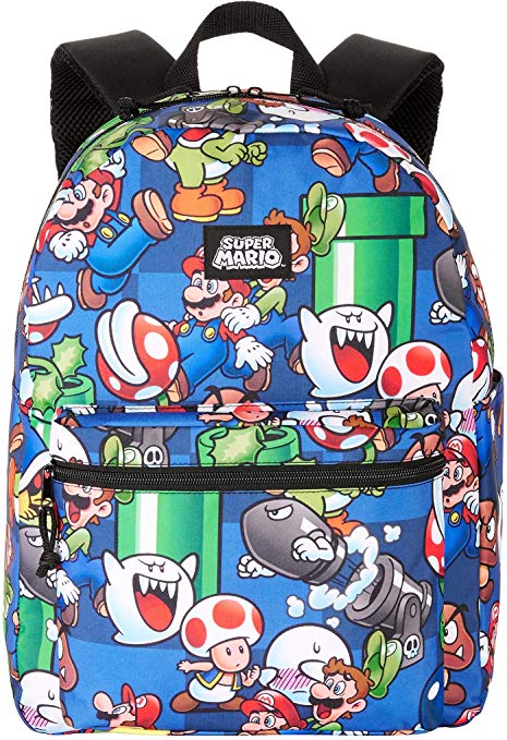 Super Mario All-Over Comic Print 16inch Full Backpack