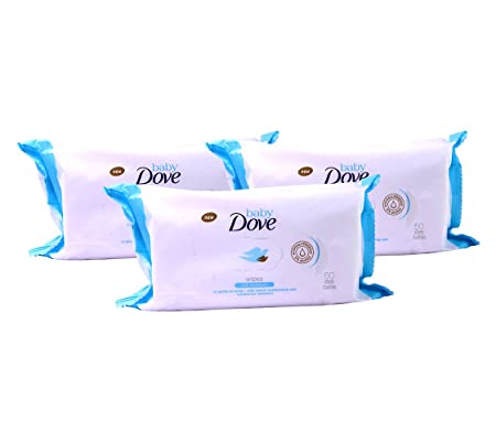 Dove Baby Wipes Rich Moisture, 50 Wipes (Pack of 3)