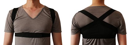 Posture Support Brace Lightweight Corrector for Upper Shoulders Back Clavicle for Men and Women Black Medium Stealth Support