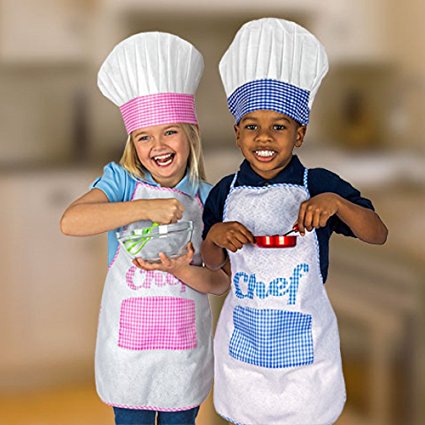 Chef Kids Hat and Apron Pretend Dress up Costume