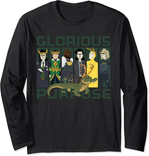 Marvel Loki Variants Alligator Loki Glorious Purpose Long Sleeve T-Shirt