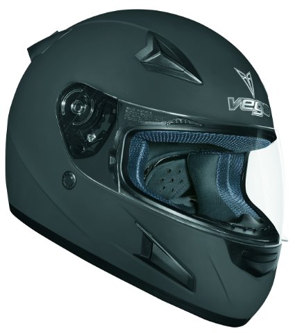 Vega X888 Full Face Helmet (Flat Black, X-Large)