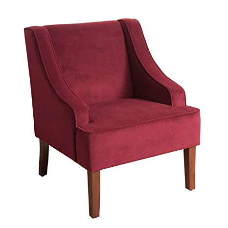 HomePop K6499-B119 Swoop Arm Accent Chair, Medium, Burgundy