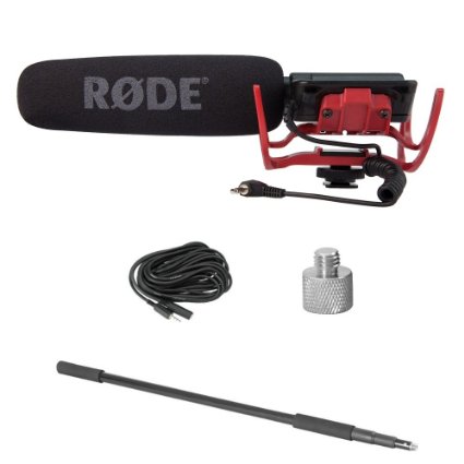 Rode VIDEOMICR CPK Videomic with Rycote Lyre Mount, Boom Pole, Screw Adapter and Extension Cable