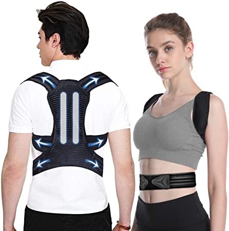 Posture Corrector for Men and Women KarmaRebirth Upgrade Upper Back Brace with Breathable Elastic Material Improves Posture Support Back,Care for Neck,Shoulders and Relieve Upper Back Pain(Size1)